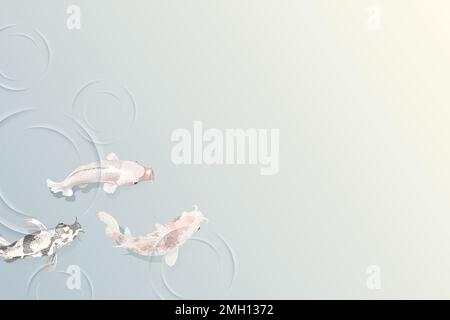 Vintage koi fish decorated background Stock Vector