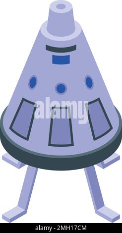 Base planet icon isometric vector. Space colonization. Mars astronaut Stock Vector