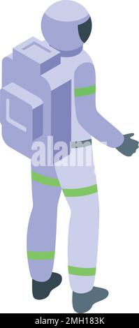 Astronaut icon isometric vector. Space mars. Universe station Stock Vector