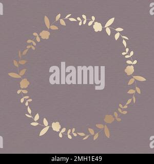 Shiny golden leafy frame social ads template vector Stock Vector