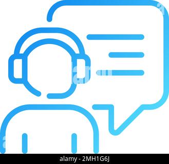 Interact with call centre operator pixel perfect gradient linear vector icon Stock Vector