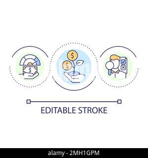Smart investment of savings loop concept icon Stock Vector