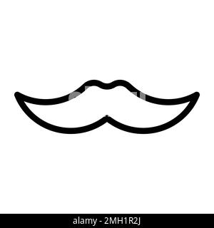 Mustache man icon line isolated on white background. Black flat thin icon on modern outline style. Linear symbol and editable stroke. Simple and pixel Stock Vector