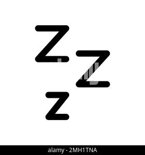 Sleep icon line isolated on white background. Black flat thin icon on modern outline style. Linear symbol and editable stroke. Simple and pixel perfec Stock Vector
