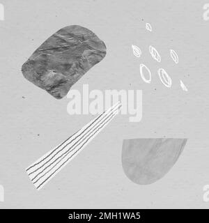Scribble strokes and gray stone textures design element collection vector Stock Vector
