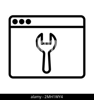 Fix app icon line isolated on white background. Black flat thin icon on modern outline style. Linear symbol and editable stroke. Simple and pixel perf Stock Vector