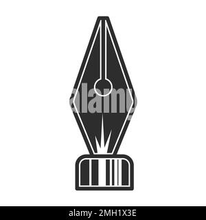 Fountain pen in vintage monochrome style isolated vector illustration Stock Vector