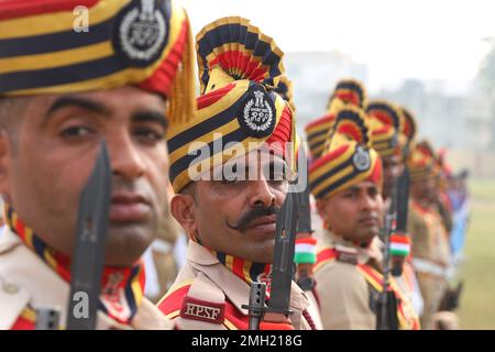 Chennai, Tamil Nadu, India. 26th Jan, 2023. Cadets of Railway Protection Force march during India's 74th Republic Day Parade in Chennai. (Credit Image: © Sri Loganathan/ZUMA Press Wire) EDITORIAL USAGE ONLY! Not for Commercial USAGE! Credit: ZUMA Press, Inc./Alamy Live News Stock Photo