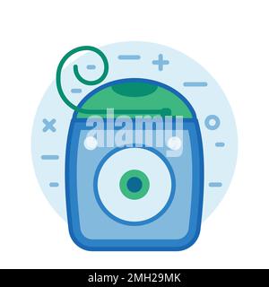 Tooth String or Dental Floss Line Art Icon Stock Vector