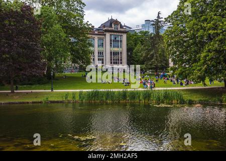 Leopolde Park next to the European Parliament in Brussels. Belgium. Stock Photo