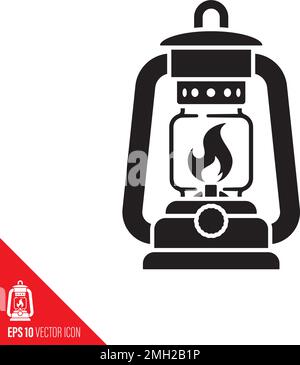 Kerosene lamp vector icon. Combustion lighting symbol. Stock Vector