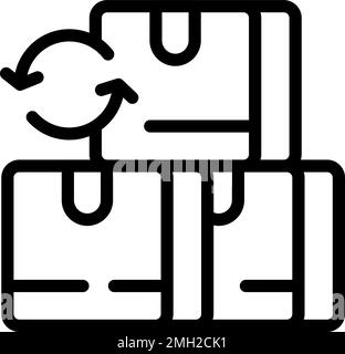 Purchase returns box icon outline vector. Service delivery. Store refund Stock Vector