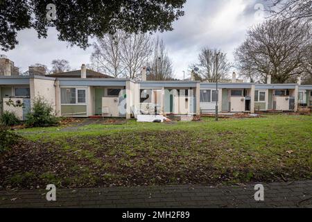 Award winning 1960's Sheltered Housing in Minstead Gardens, Roehampton, London SW15. Stock Photo