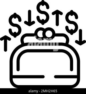 Purchase returns wallet icon outline vector. Box shipment. Product service Stock Vector