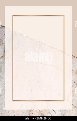 Rectangle frame on pastel orange marbled background vector Stock Vector
