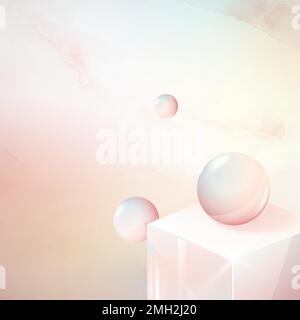 3D cube and sphere abstract design vector Stock Vector