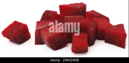 Sliced Beetroot over white background Stock Photo