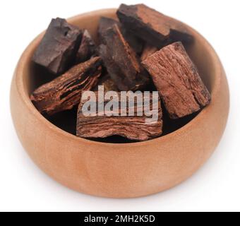 Edible black catechu extracted from acacia trees Stock Photo
