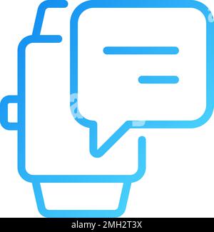 Notification from digital watch pixel perfect gradient linear vector icon Stock Vector