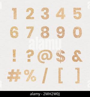 Glitter number and character collection vector Stock Vector