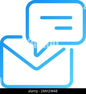 Speech bubble with envelope pixel perfect gradient linear vector icon Stock Vector