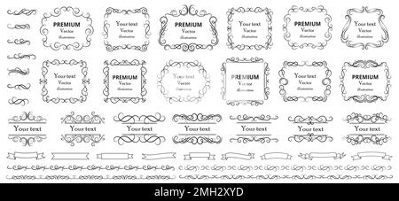 Premium Vector  Scroll frame in doodle style vector illustration