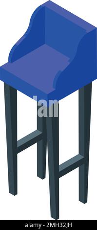 Blue bar stool icon isometric vector. Modern chair. Furniture seat Stock Vector