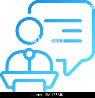 Public performance pixel perfect gradient linear vector icon Stock Vector