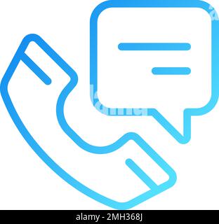 Cell phone with speech bubble pixel perfect gradient linear vector icon Stock Vector
