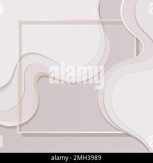 Square frame on curve patterned background vector Stock Vector