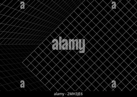 3D wireframe grid room background vector Stock Vector