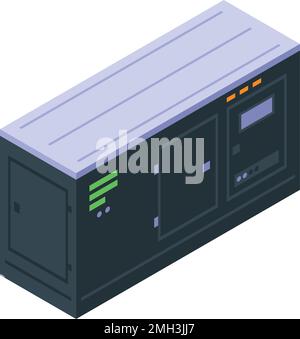 Isometric Small portable gasoline electric generator outside a store ...