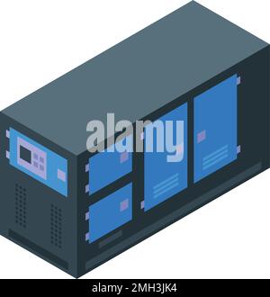 Isometric Small portable gasoline electric generator outside a store ...