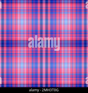 Nautical gingham in coastal beach house check fabric tile. Seamless red blue white sailor flannel textile tartan repeat swatch. Stock Photo