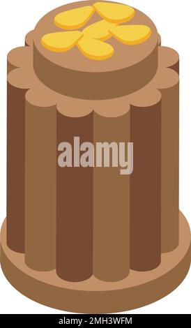Halva cake icon isometric vector. Sweet halwa. Food dessert Stock Vector