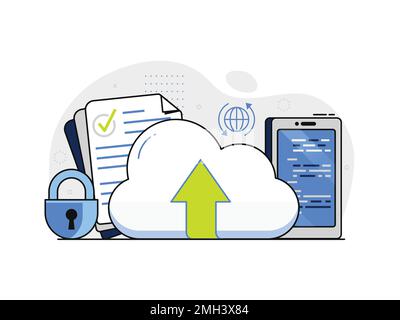Cloud Computing Services and Online Data Storage Stock Vector