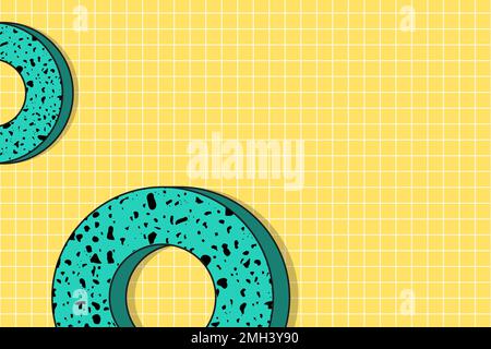 Memphis patterned on yellow background vector Stock Vector
