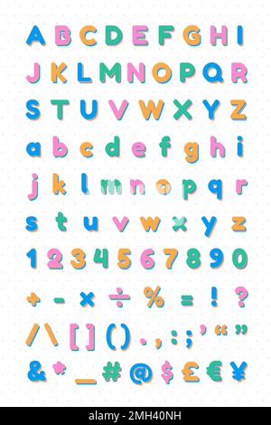 Vector alphabet and symbol set font Stock Vector