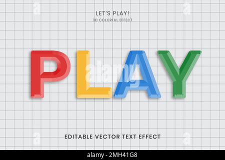 Colorful text effect template vector on grid paper Stock Vector