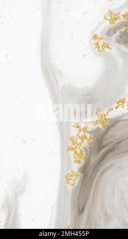 Abstract black watercolor and gold glitter phone background vector Stock Vector