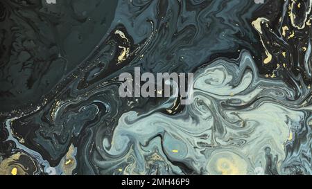 Abstract liquid texture with gold glitter background vector Stock Vector