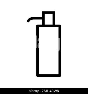 Liquid soap icon line isolated on white background. Black flat thin icon on modern outline style. Linear symbol and editable stroke. Simple and pixel Stock Vector