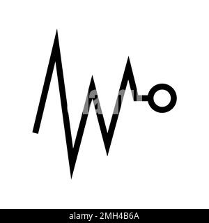 Impulse icon line isolated on white background. Black flat thin icon on modern outline style. Linear symbol and editable stroke. Simple and pixel perf Stock Vector