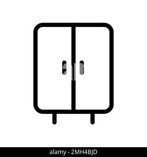 Closet icon line isolated on white background. Black flat thin icon on modern outline style. Linear symbol and editable stroke. Simple and pixel perfe Stock Vector