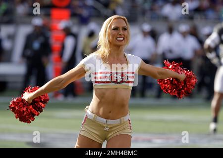 A Tampa Bay Buccaneers and NFC cheerleader performs during the Pro Bowl,  Sunday, Jan. 26, 2020, at Camping World Stadium in Orlando, Florida. (Photo  by IOS/ESPA-Images Stock Photo - Alamy