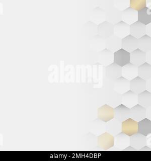 White and gold hexagon pattern background vector Stock Vector