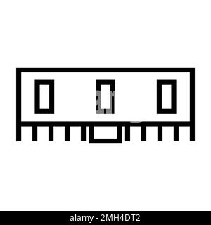 RAM icon line isolated on white background. Black flat thin icon on modern outline style. Linear symbol and editable stroke. Simple and pixel perfect Stock Vector