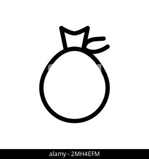 Sack icon line isolated on white background. Black flat thin icon on modern outline style. Linear symbol and editable stroke. Simple and pixel perfect Stock Vector