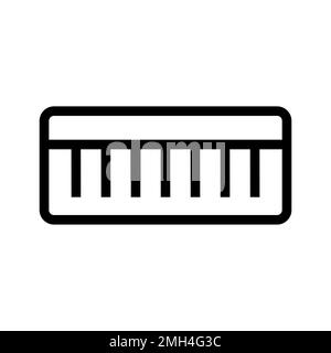 Piano icon line isolated on white background. Black flat thin icon on modern outline style. Linear symbol and editable stroke. Simple and pixel perfec Stock Vector
