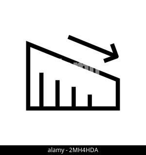 Income drop icon line isolated on white background. Black flat thin icon on modern outline style. Linear symbol and editable stroke. Simple and pixel Stock Vector